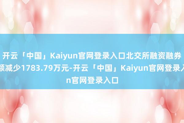 开云「中国」Kaiyun官网登录入口北交所融资融券余额减少1783.79万元-开云「中国」Kaiyun官网登录入口