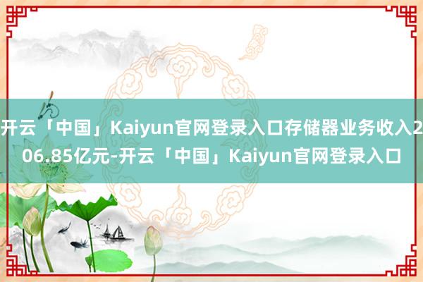 开云「中国」Kaiyun官网登录入口存储器业务收入206.85亿元-开云「中国」Kaiyun官网登录入口