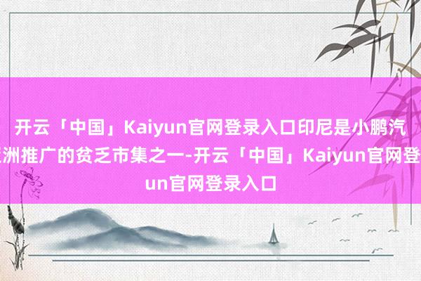 开云「中国」Kaiyun官网登录入口印尼是小鹏汽车在亚洲推广的贫乏市集之一-开云「中国」Kaiyun官网登录入口