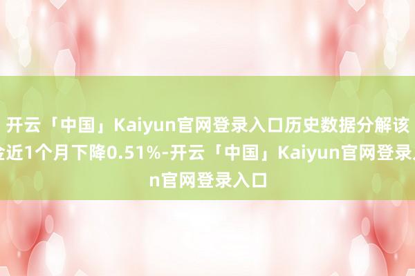 开云「中国」Kaiyun官网登录入口历史数据分解该基金近1个月下降0.51%-开云「中国」Kaiyun官网登录入口