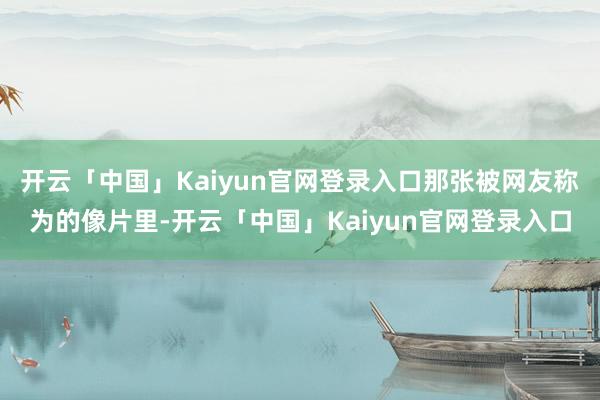 开云「中国」Kaiyun官网登录入口那张被网友称为的像片里-开云「中国」Kaiyun官网登录入口
