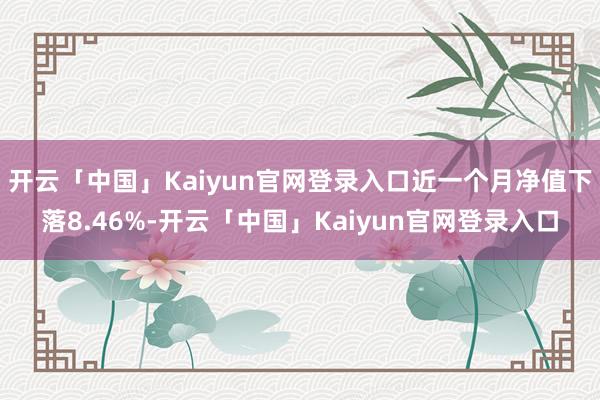 开云「中国」Kaiyun官网登录入口近一个月净值下落8.46%-开云「中国」Kaiyun官网登录入口